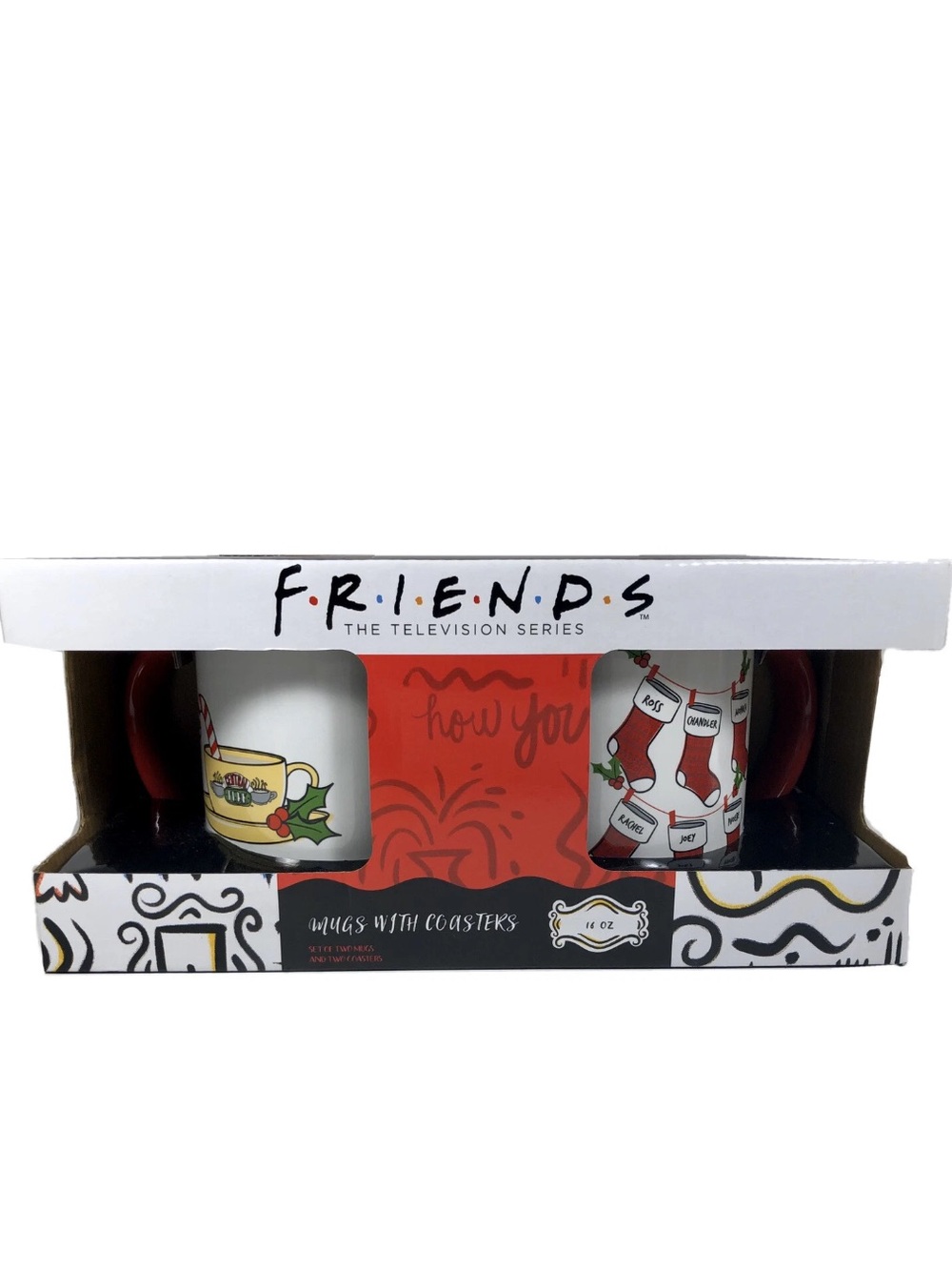 FRIENDS Holiday Mug Set - White & Red